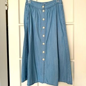 Madewell patio button-front skirt